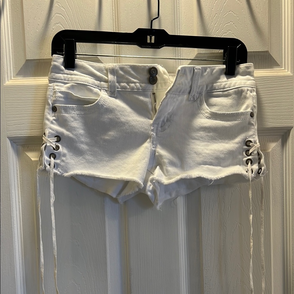 Almost Famous White Jean Shorts Distressed Summer Style